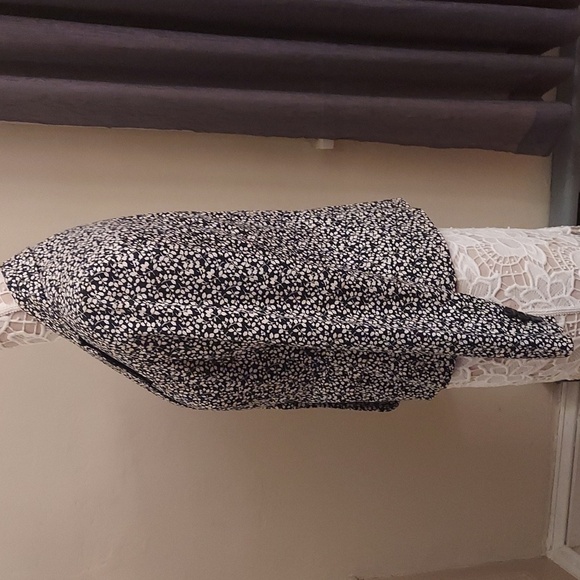 CHARTER CLUB Black and White Small Leaf Print One Buttoned Blazer - Picture 8 of 12